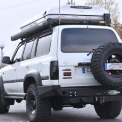 PARE CHOC ARRIERE HD Toyota Land cruiser HDJ80 AVEC SUPPORT ROUE SECOURS DROITE