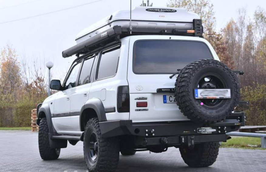 PARE CHOC ARRIERE HD Toyota Land cruiser HDJ80 AVEC SUPPORT ROUE SECOURS DROITE