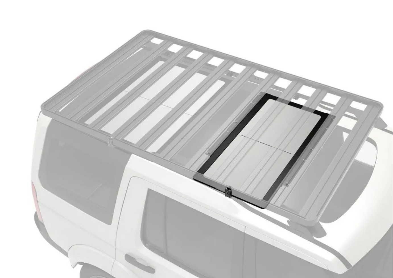 KIT TABLE DE CAMPING PRO EN INOX AVEC SYSTEME DE STOCKAGE SOUS LA GALERIE FRONTRUNNER (550x1130MM)