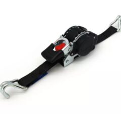 Sangle d'Arrimage Automatique 300kg - 3 mètres x 25mm avec Crochets en S - Enrouleur Automatique - Noir