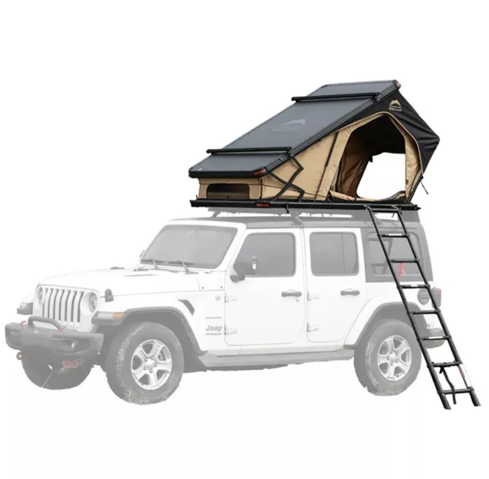 Wild Land Nouveau design triangle coque dure tente de toit de voiture en Aluminium