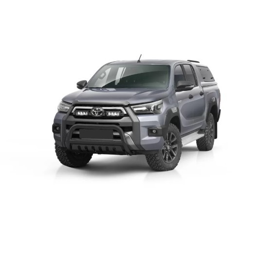 Pare-Buffle Inox noir Homologué Avec Plaque De Protection Toyota Hilux Invincible 2021+