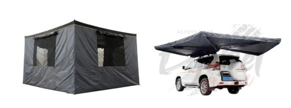 KIT AUVENT ORBITAL 270° AUTOPORTANT CÔTÉ GAUCHE GRIS + CHAMBRE AUVENT GRIS 250 ORBITAL GAUCHE DJEBEL