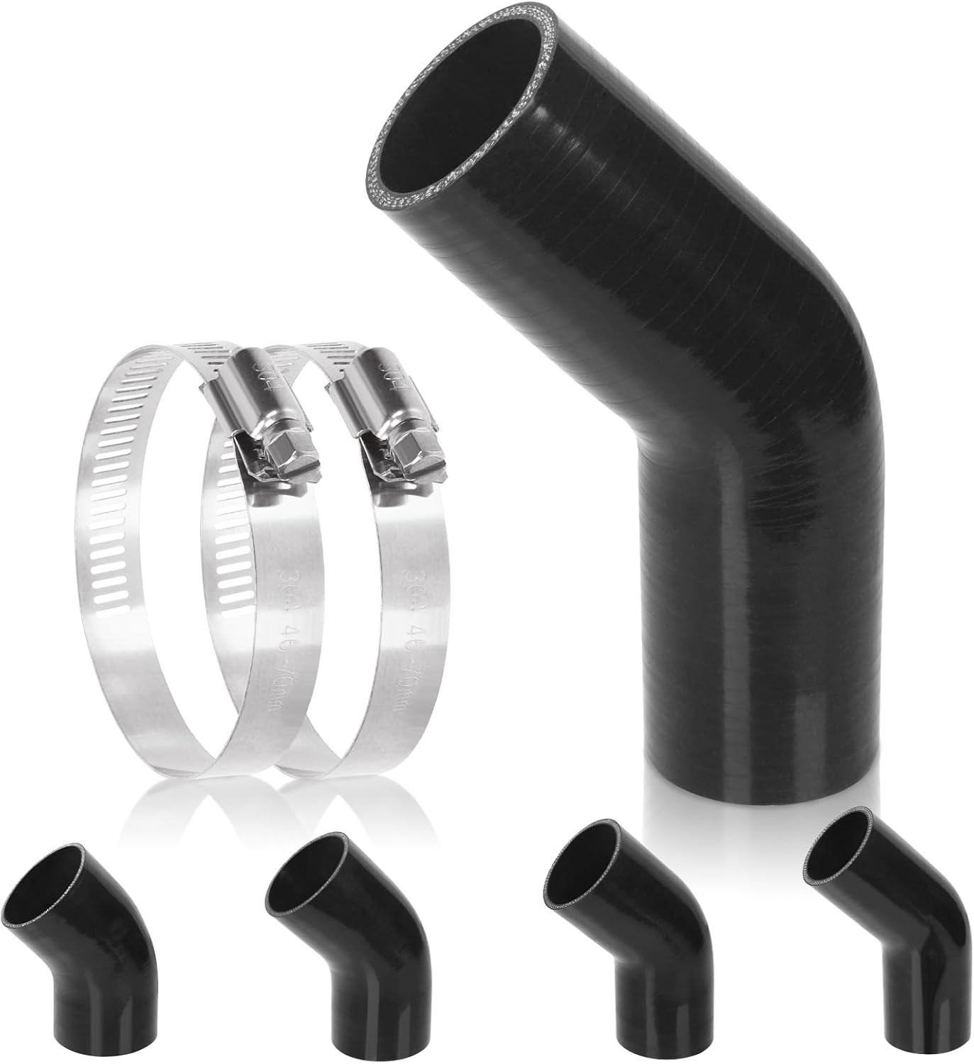 COUDE SILICONE RENFORCE 45° Diametre 51mm Long 210mm