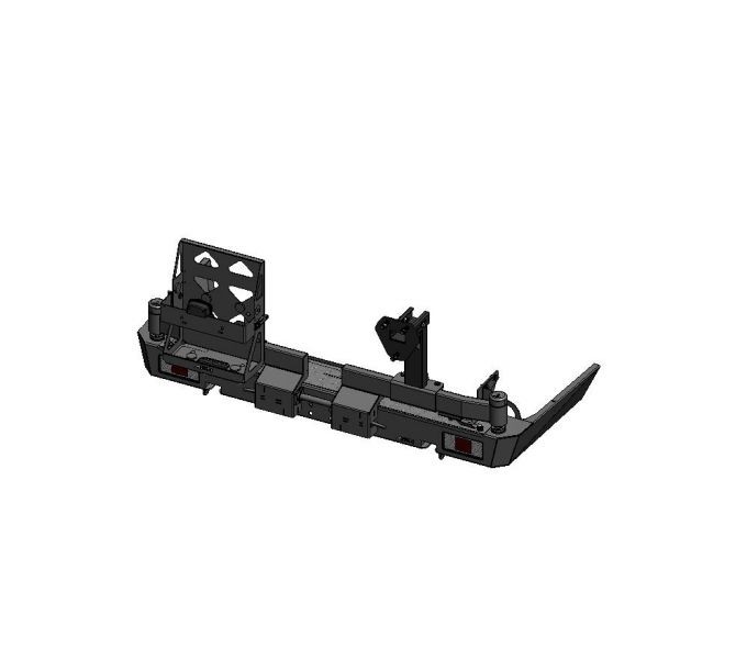 PARE CHOC ARRIÈRE AFN AVEC PORTE ROUE ET PORTE JERRYCAN TOYOTA J76 2007-Présent