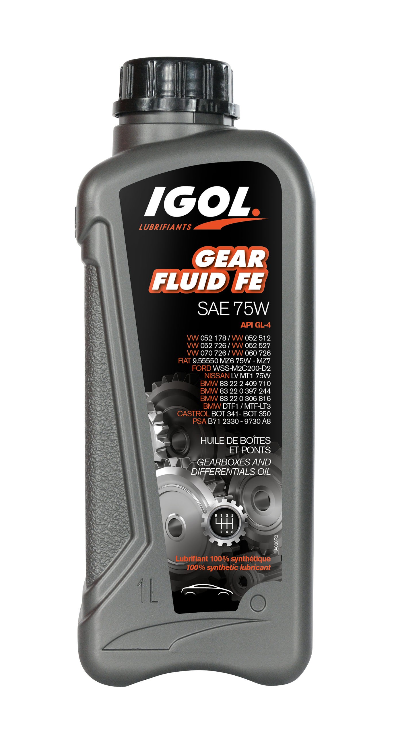 HUILE TRANSMISSIONS IGOL EAR FLUID FE 75W BIDON DE 1L