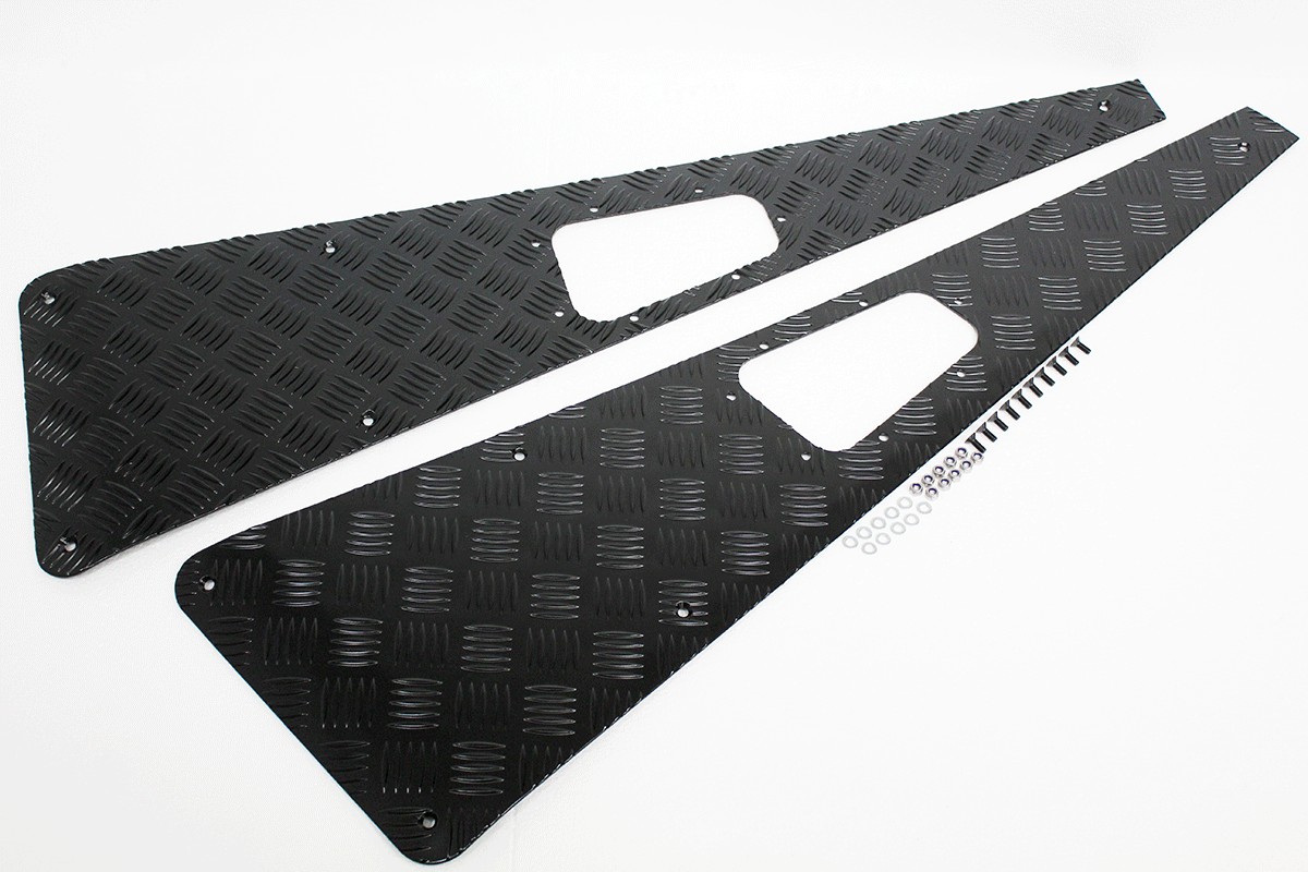 DESSUS AILES ALU NOIR 3MM DEFENDER AVANT 2007 (sans trous antenne passager)